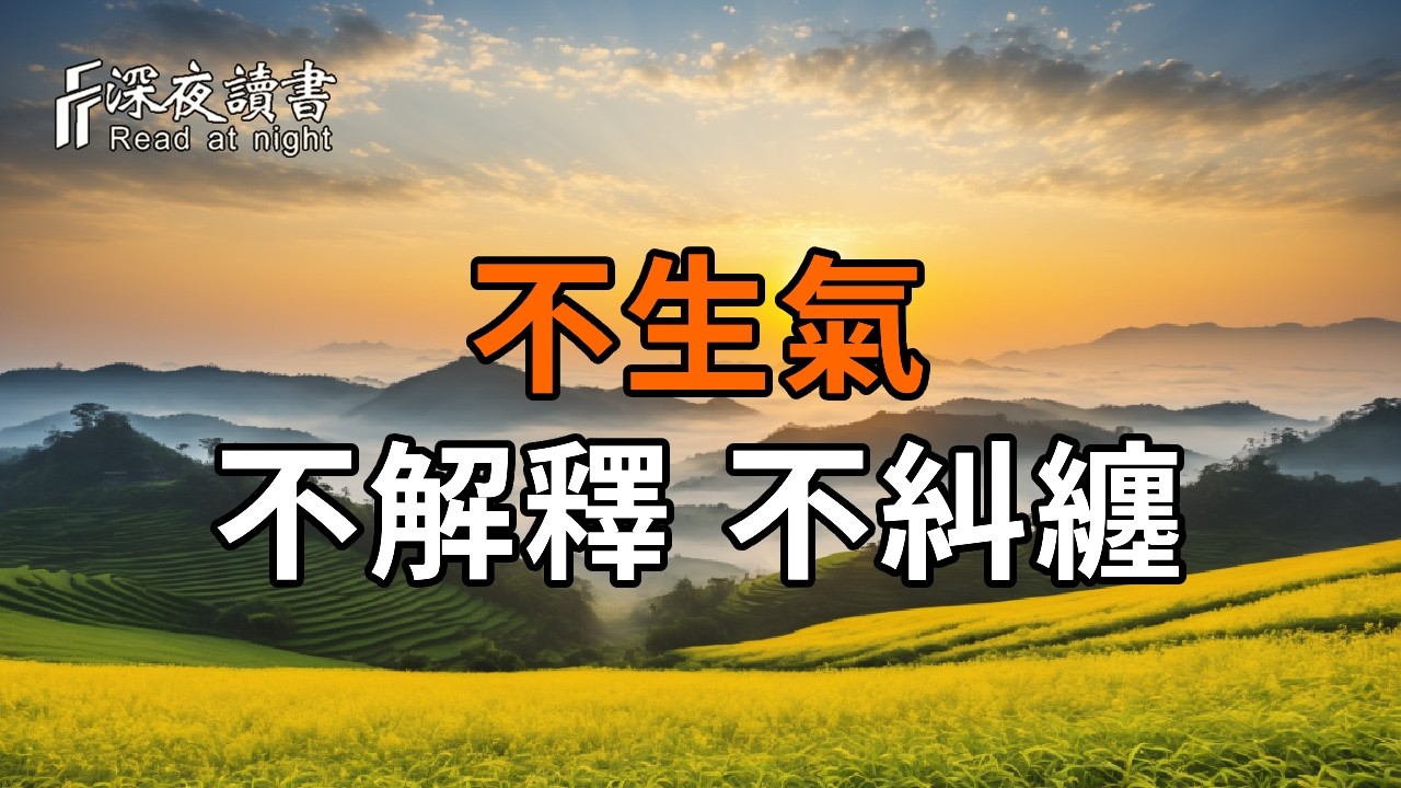 後半生最好的活法：不生氣，不解釋，不糾纏【深夜讀書】#人生感悟 #正能量 #情感 #晚年幸福 #深夜讀書  