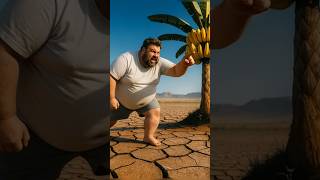 The man slipped off the banana and fell down #luckygameplay #ai #shorts
