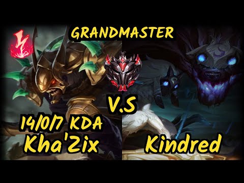 MSF Maxlore (KHA'ZIX) vs KINDRED - 14/0/7 KDA JUNGLE GAMEPLAY - EUW Ranked GRANDMASTER