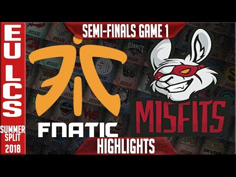 FNC vs MSF Highlights Game 1 | EU LCS Playoffs Semi-Final Summer 2018 | Fnatic vs Misfits