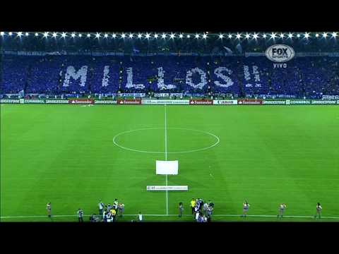 "La gran hinchada de Millonarios en todo lado." Barra: Blue Rain &bull; Club: Millonarios