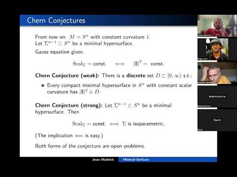 Jesse Madnick 3 - Minimal submanifolds in spheres