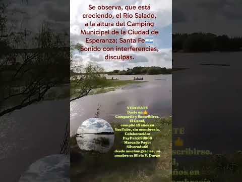 El Río Salado, se observa, crecido, en el Camping Municipal. Esperanza-Santa Fe-