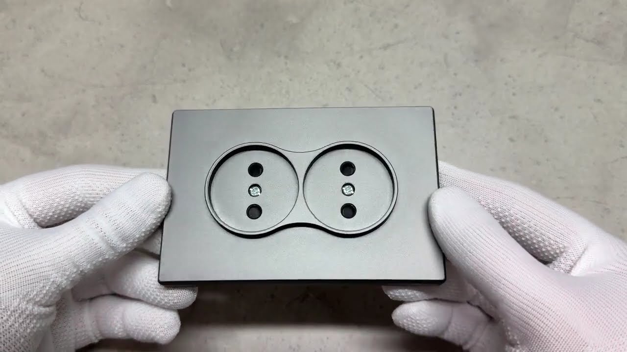 Розетка двойная без заземления серый графит VIDEX NOTA (VF-NT-SK2-GR)