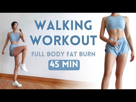 45 MIN WALKING CARDIO WORKOUT | Intense Full Body Fat Burn at Home ~ Emi