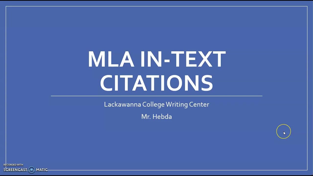 MLA In-Text Citations