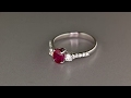Ruby and diamonds ring 18 kt white gold “Verger” Video 2