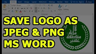 How to Save a Logo Created in Ms Word as JPEG & PNG