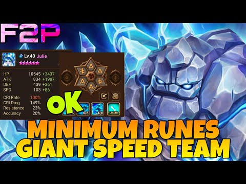 EASY RUNE F2P GIANT SPEED TEAM !!! STABLE & PRETTY FAST - summoners war