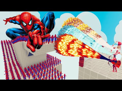 100x SPIDER-MAN + 2x GIANT vs 3x EVERY GOD - Totally Accurate Battle Simulator TABS