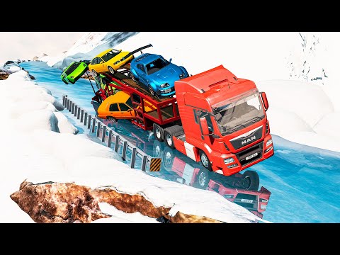 Cars VS Icy Road Slippery Slope - BeamNG drive CRAZY DRIVERS