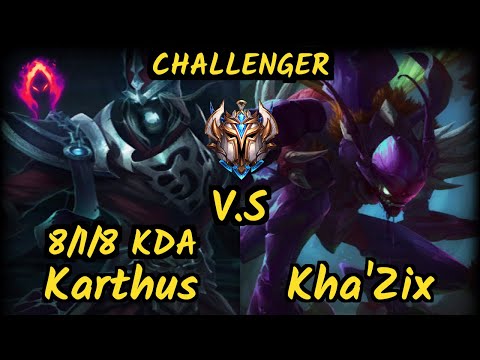 BJK Gilius (KARTHUS) vs KHA'ZIX - 8/1/8 KDA JUNGLE CHALLENGER GAMEPLAY - EUW