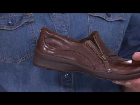 Earth Leather Slip-on Shoes with Side Zip - Anise on QVC