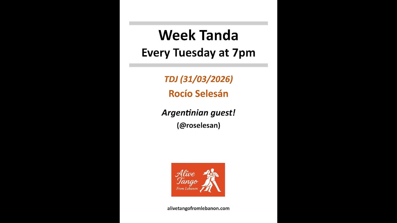 Week Tanda 31/03/2026 (Tango) - Rocío Selesán playing Angel D'Agostino