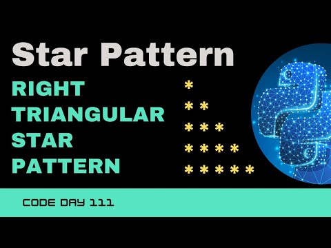 Code 111 Right Triangular Star Pattern Star Patterns Using Python 365 Days Of Code