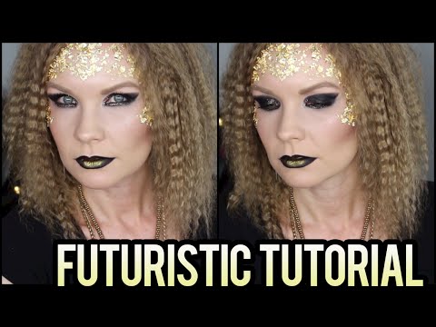 Futuristic Halloween Tutorial! Makeup, Hair, & Costume! | LipglossLeslie