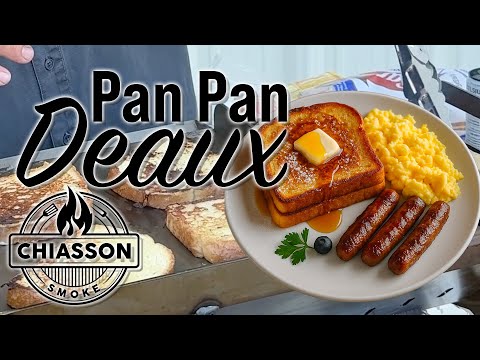 Cooking Pan Pan Deaux on our Hauler Grill with Griddle