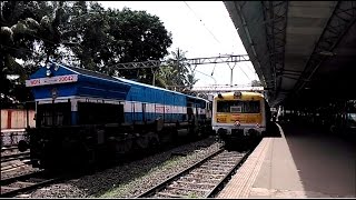 preview picture of video 'Indian Railways 11013 Coimbatore Express aggressively overtakes Pune EMU'