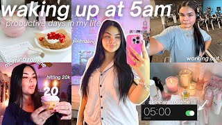 WAKING UP AT 5AM! healthy habits, journaling, skincare & morning routine for productivity