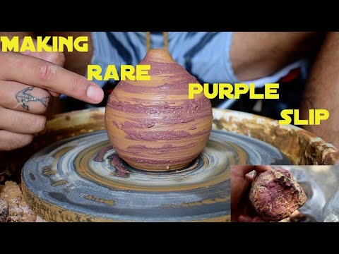 Making Rare Purple Slip From Natural Raw Clay