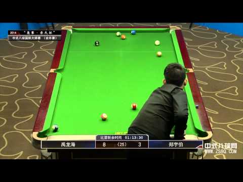 Yu Longhai 禹龙海 vs Zheng Yubo 郑宇伯02 | Chinese 8-ball International Masters 2014 乔氏杯 中式八球国际大师赛