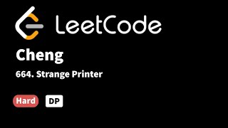 YouTube video 'LeetCode 664. Strange Printer'