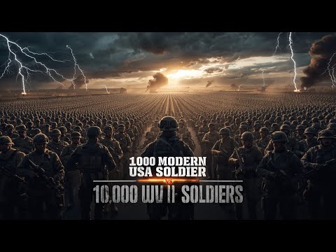 1000 Modern USA Soldiers vs 100,000 WW II USA Soldiers | Can Technology Beat Numbers?