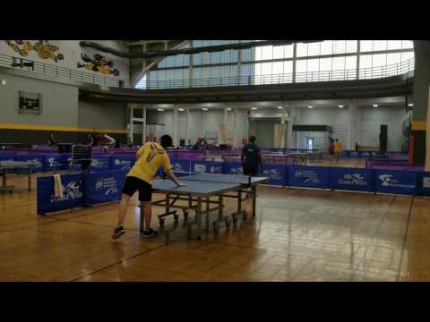 Second Annual Hawkeye USATT Open - Azeez Jamiu (2644) hitting w/ Boyun Liu (1884)