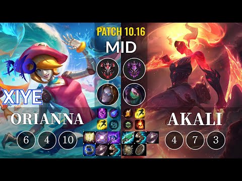 DMO xiye Orianna vs Akali Mid - KR Patch 10.16