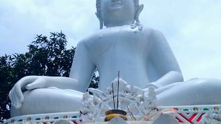 Big White Buddha Statue Landmark North Bali Monastery