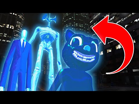 GHOST SIREN HEAD, CARTOON CAT And SLENDER MAN Invade The CITY! - GTA 5 Mods Funny Gameplay