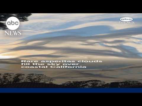 Rare asperitas clouds fill the sky over coastal California