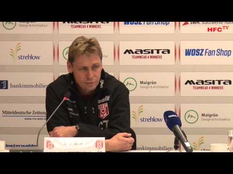 27. Spieltag: Pressekonferenz nach dem Spiel Hallescher FC - F.C. Hansa Rostock