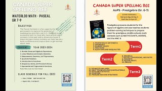 Math (AMC8, AoPS Prealgebra, Waterloo and Singapore Math) Webinar - Canada Super Spelling Bee
