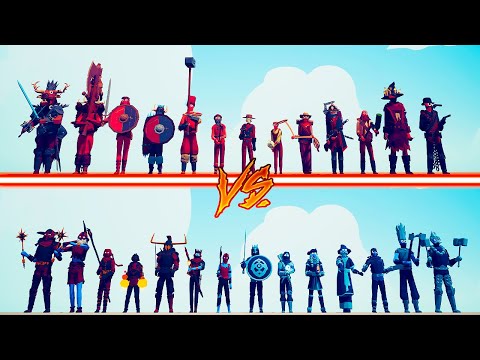 WILD WEST + VIKING DLC vs ICE AND FIRE TEAM - Totally Accurate Battle Simulator | TABS