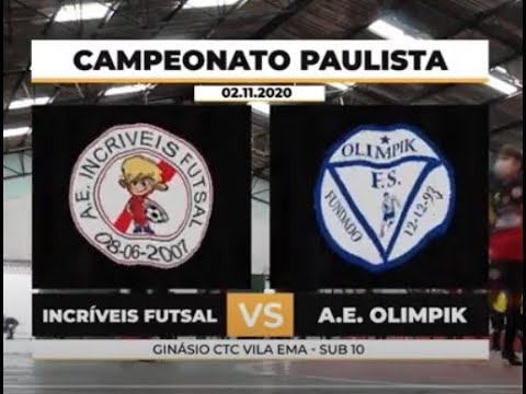 Melhores momentos entre Incríveis Futsal 1x2 A D  Olimpik 02/11/2020 SUB - 10 (Federação Paulista)