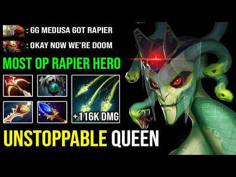 Once Medusa Get Her Rapier She's Unstoppable with Level 30 Split Shot +116K Damage Dealt DotA 2