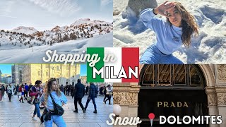 Shopping in MILAN❄️ See snow  in DOLOMITES Italy |GIRLS TRIP |Italy Vlog |VACAY|Europe Travel |Duomo