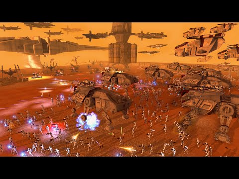 Full-Scale Clone Army INVASION of GEONOSIS! - Men of War: Star Wars Mod