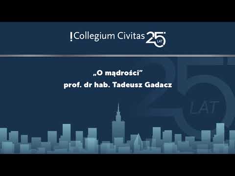 „O mądrości” -  prof. dr hab. Tadeusz Gadacz - wykład inauguracyjny w Collegium Civitas, 3.10.2022