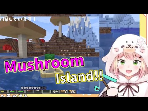 【Minecraft】Nene finally found Mushroom biome【Eng sub/Hololive】