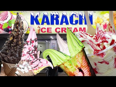 Famous Ice cream of Karachi | Jumbo Ice Cream Cone | Hussainabad Street food Karachi