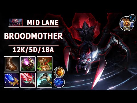 Broodmother Mid Lane | 7.31b | Great Farming with Mid BM | Dota 2 Immortal Gameplay