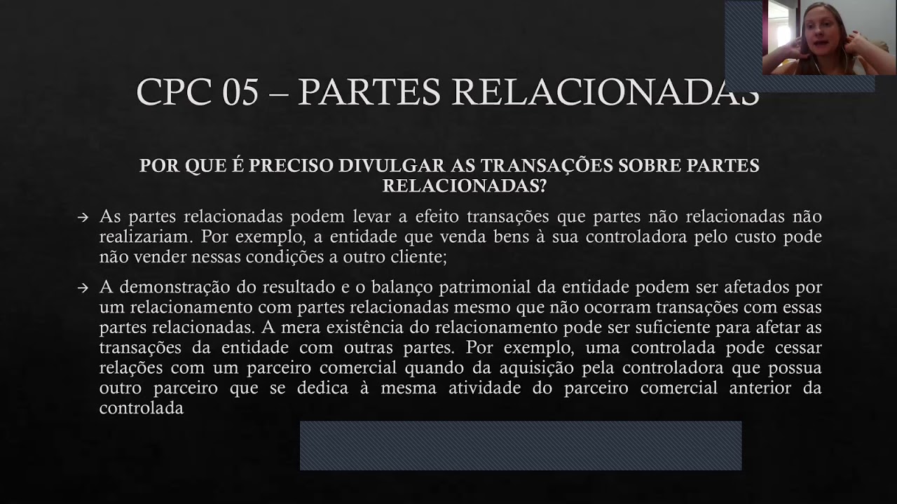 Transações Entre As Partes Relacionadas -  CPC 05