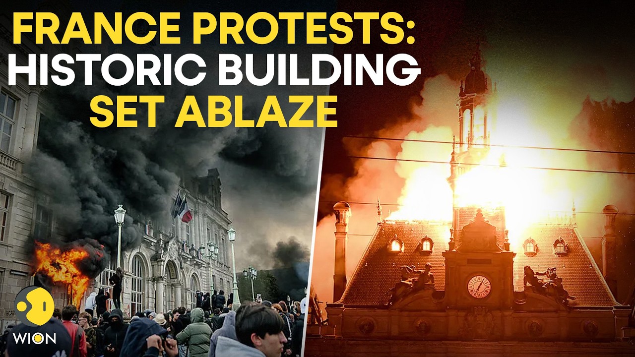 France Protests LIVE: Historic Town Hall Building On FIRE as Students Protests Turn VIOLENT | WION