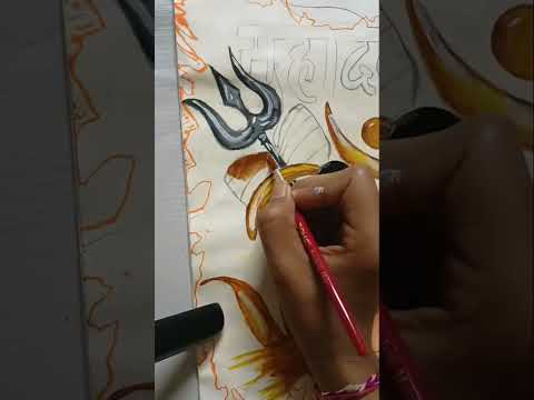 Shiv ling drawing 🔱|Shiv ling drawing with colour paints 🎨🖌️|#shiv #artist #shorts