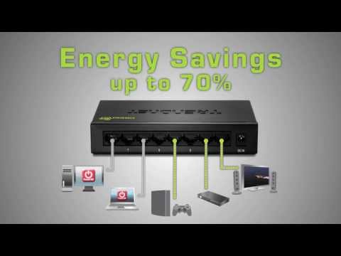 Šakotuvas TRENDnet Switch 8 Port Gbit PoE+ 61W Metall video