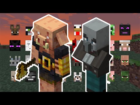 VINDICATOR AND PIGLIN BRUTE VS ALL MOBS | MINECRAFT