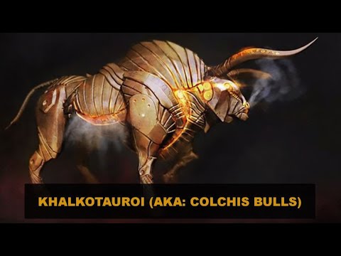 The Khalkotauroi (aka, Colchis Bulls) – the fire-breathing Bulls of King Aeetes vs the Argonauts!