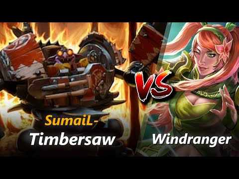 How to Timbersaw mid vs Windranger (feat. SumaiL-) | First 10 minutes
